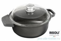 Кастрюля 24 см с крышкой литая 3,5 л &quot;Risoli /HardStone Granito Induction&quot; / 154508