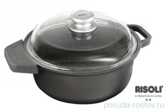 Кастрюля 24 см с крышкой литая 3,5 л &quot;Risoli /HardStone Granito Induction&quot; / 154508