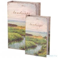 Набор шкатулок-книжек 27 х 18 х 7/21 х 13 х 5 см 2 шт &quot;Landscape&quot; / 353581