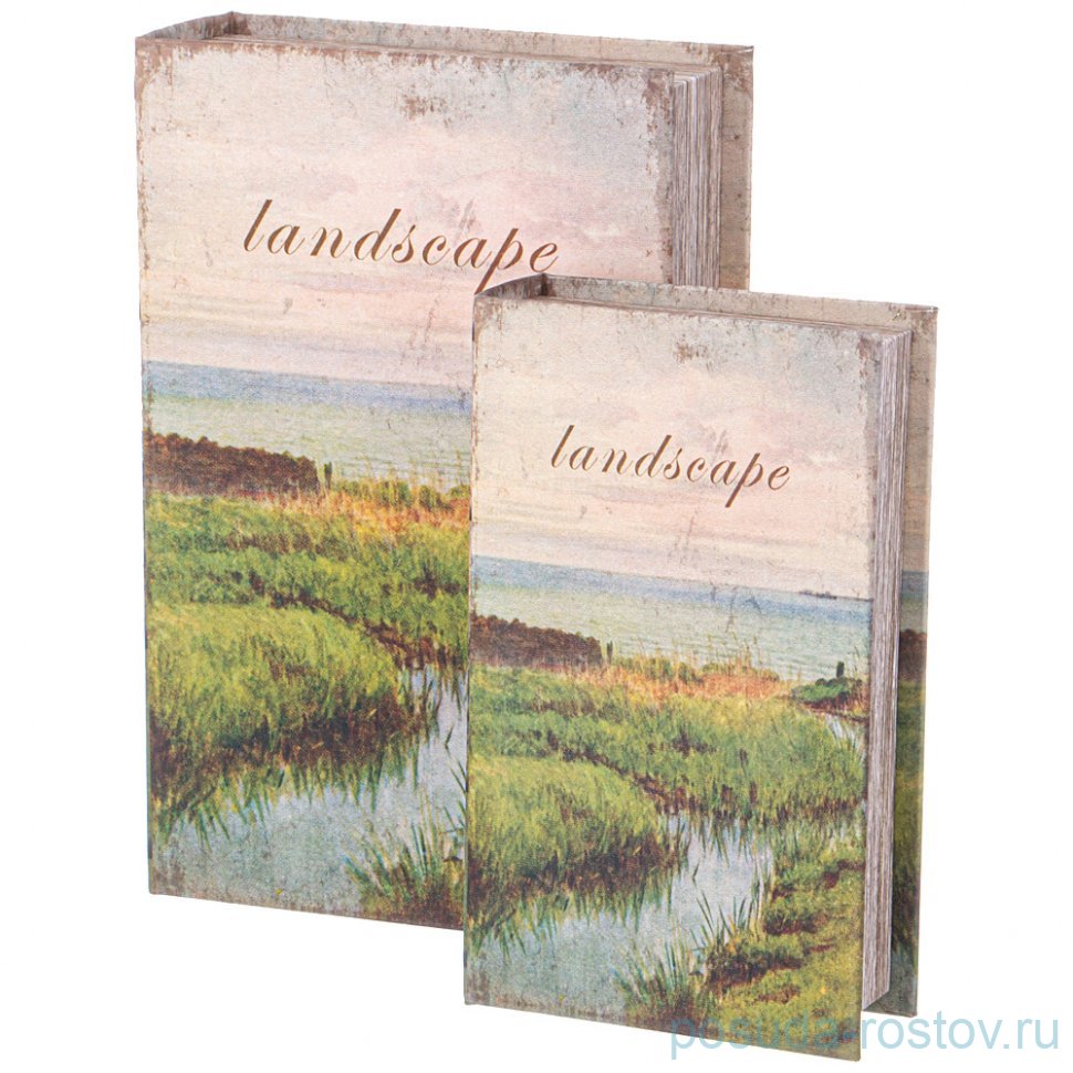 Набор шкатулок-книжек 27 х 18 х 7/21 х 13 х 5 см 2 шт "Landscape" / 353581