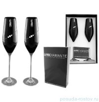 Бокалы для шампанского 210 мл 2 шт чёрные &quot;Diamante /С стразами&quot; / 058892