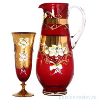 Набор для воды 7 предметов (кувшин + 6 бокалов по 380 мл) &quot;Лепка красная&quot; E-V / 134761