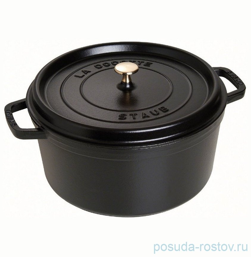 Кокот 30 см с крышкой 8,35 л чёрный "STAUB"  / 299292