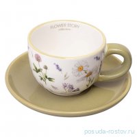 Чайная пара 220 мл 15 х 7 см &quot;Flower story&quot; / 363890