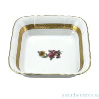 Салатник 17 см квадратный &quot;Аляска /Цветы /Золотая лента /2714&quot; / 248027