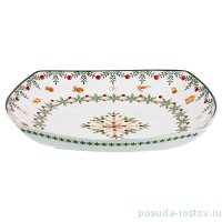 Салатник 33 х 33 х 5 см квадратный &quot;Christmas Collection /Снежинка зелёная&quot; / 192450