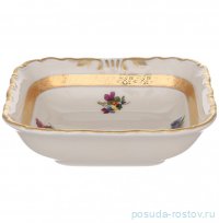 Салатник 13 см квадратный &quot;Аляска /Цветы /Золотая лента /СК&quot; / 313567
