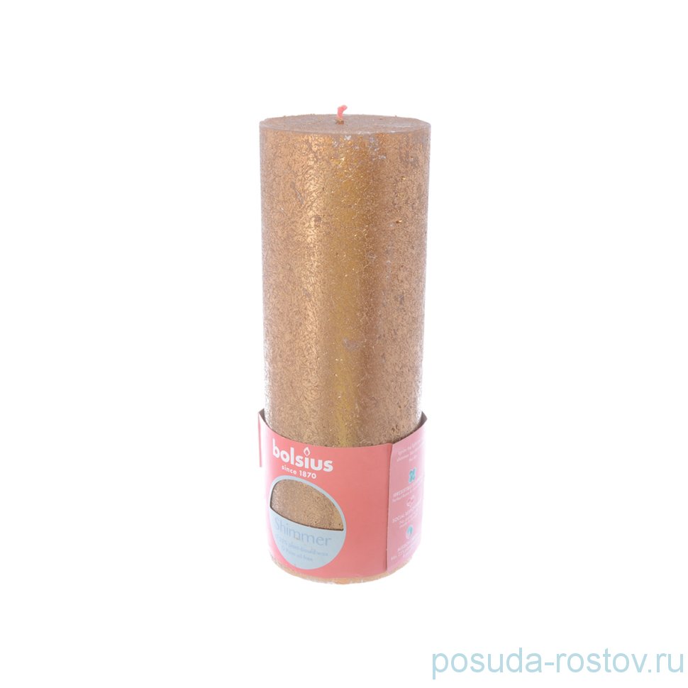 Свеча Рустик 19 х 6,8 см "Christmas world /Золотая /Bolsius" / 262580