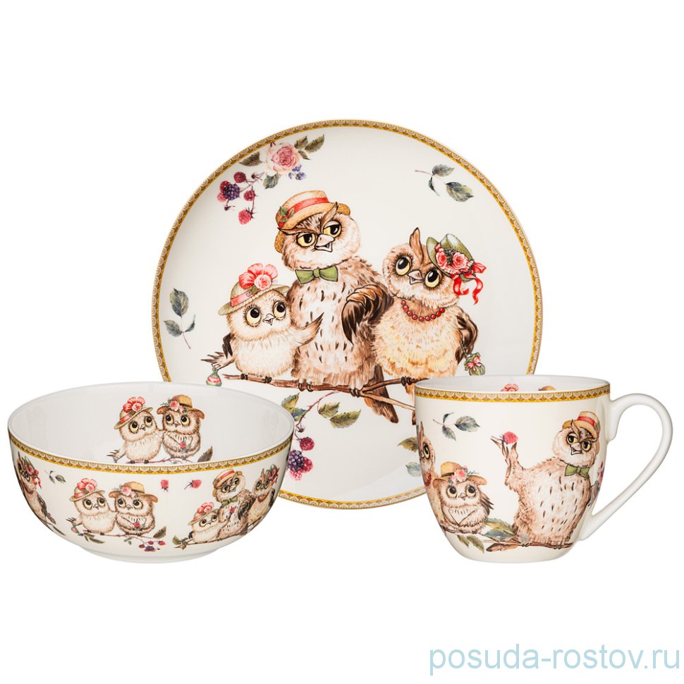 Детский набор 3 предмета "Owls party" / 252057