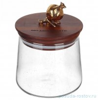 Банка для сыпучих продуктов 16 см с деревянной крышкой Selena / 369696