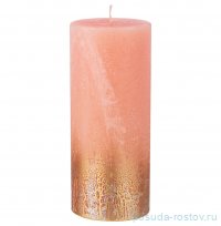 Свеча столбик rustic 12 х 6 см лавандовая с золотом  / 333084