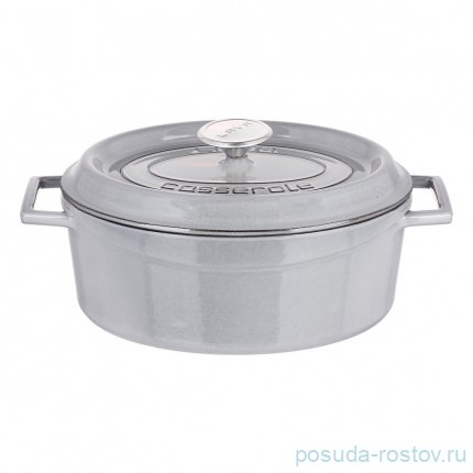 Кастрюля 27 см с крышкой овальная &quot;Lava /Majolica Grey&quot; / 336052