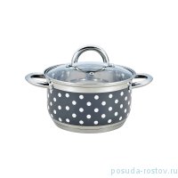 Кастрюля 18 х 10 см со стеклянной крышкой 2,7 л &quot;agness /горошек&quot; / 228936