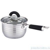 Ковш 14 х 7,5 см со стеклянной крышкой силиконовые ручки 1,2 л &quot;agness&quot; / 228931