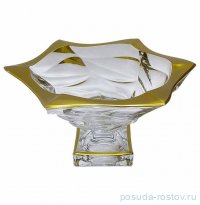 Ваза для фруктов 33 см н/н &quot;Фламенко /Матовая полоса /золото&quot; AS Crystal  / 335992