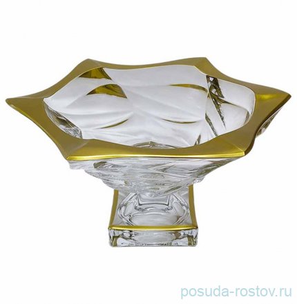 Ваза для фруктов 33 см н/н &quot;Фламенко /Матовая полоса /золото&quot; AS Crystal  / 335992