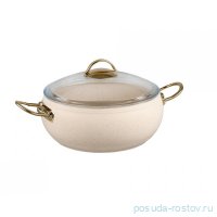 Кастрюля 22 х 10 см с антипригар. покрытием 3,5 л слоновая кость &quot;KEOPS SETS /GOLD&quot; / 284003