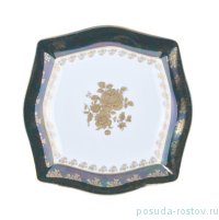 Тарелка 21,5 см 1 шт &quot;Львов /Золотая роза /Зеленая&quot; / 204803