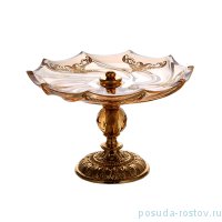 Ваза для фруктов 21 x 21 x 14 cм н/н &quot;Розаперла /Золотая&quot; / 101546