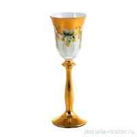 Рюмки 60 мл 6 шт &quot;Анжела /Лепка белая /AS Crystal&quot; золотая ножка  / 148125