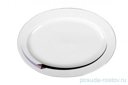 Блюдо 36 см овальное &quot;Сильвия /Сиренево-чёрная стрела&quot; / 253480