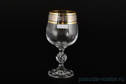 Бокалы для красного вина 230 мл 6 шт &quot;Клаудия /Цветочный узор на платине&quot; / 007550