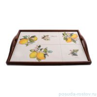 Поднос 48 х 33 см прямоугольный &quot;Artigianato ceramico /Лимоны&quot; / 156801