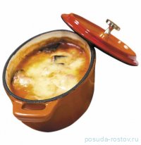 Кастрюля 12 см с крышкой 250 мл овальная оранжевая  / 315938
