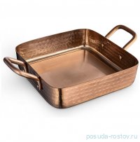 Сковородка 12 x 12 x 3.5 см квадратная мини с 2-мя ручками для подачи &quot;Hammered&quot; / 370358