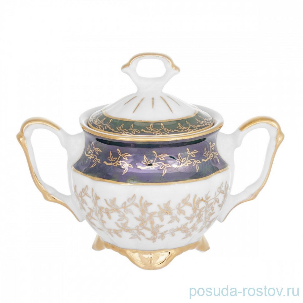 Сахарница "Мария-Тереза /Зелёная /Золотые листики" / 085296