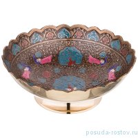 Блюдо 18 х 18 х 7 см н/н цветная эмаль /латунь / 195594
