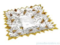 Блюдо для фруктов 30,5 см плоское &quot;Glacier /С золотом&quot; хрусталь Йиглава / 093791