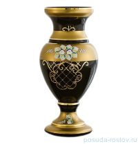 Ваза для цветов 32 см &quot;Лепка чёрная /с золотом&quot; / 036427