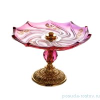 Ваза для фруктов 21 x 21 x 14 cм н/н &quot;Розаперла /Розовая с золотом&quot; / 101547