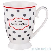 Кружка 300 мл 12 х 8,5 х 11 см н/н белая &quot;home sweet home /чёрный горох&quot; / 188983