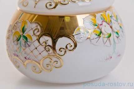 Вазочка с крышкой - груша &quot;Лепка белая&quot; маленькая / 046754