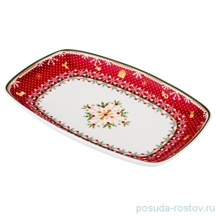 Блюдо 30 х 19 см прямоугольное &quot;Christmas Collection /Снежинка красная&quot; / 192452