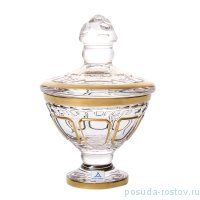 Ваза для конфет 17 см н/н с крышкой &quot;Антик /Классик /золото&quot; / 059357