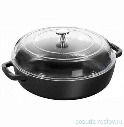 Сотейник 26 см со стеклянной крышкой 3,2 л черный &quot;STAUB&quot; / 233882