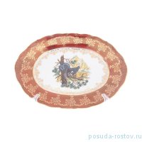 Блюдо 28 см овальное &quot;Корона /Аристократ /Охота красная&quot; / 273506