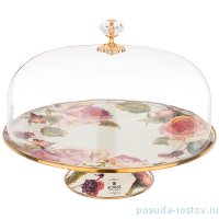 Тортница 30 см с крышкой н/н &quot;agness /винтаж /розы&quot; / 196387