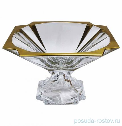 Ваза для фруктов 33 см н/н &quot;Метрополитэн /Матовая полоса /золото&quot; AS Crystal / 337545