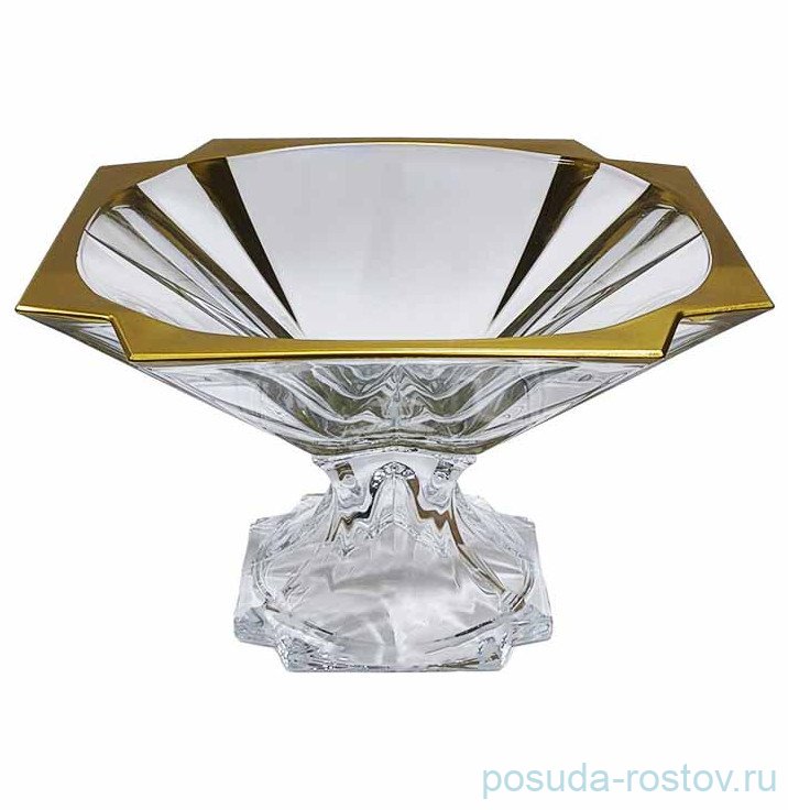 Ваза для фруктов 33 см н/н "Метрополитэн /Матовая полоса /золото" AS Crystal / 337545