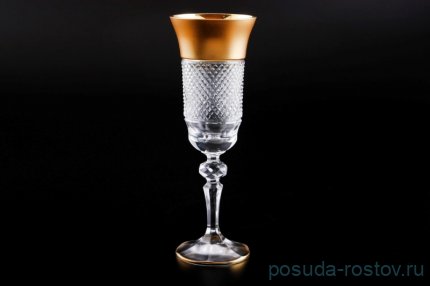 Бокалы для шампанского 150 мл 6 шт &quot;Фелиция /Хрусталь матовое золото&quot; / 094618