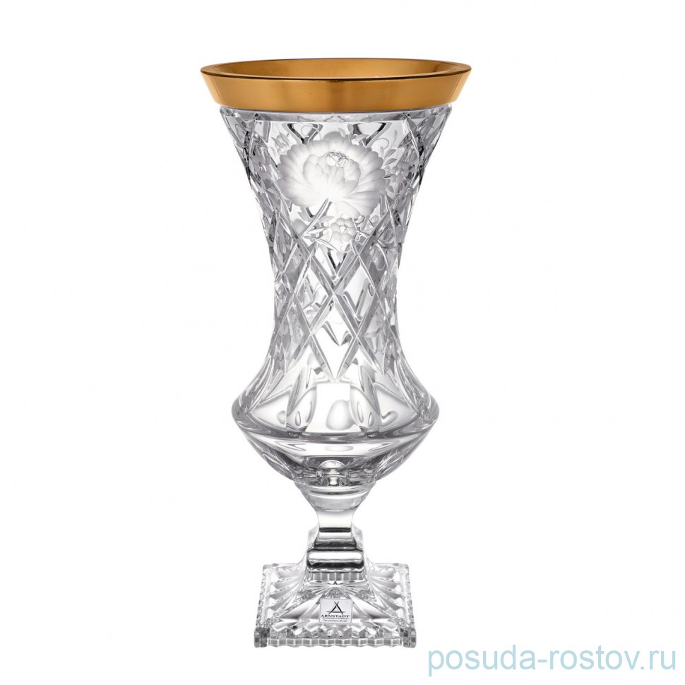 Ваза для цветов 34 см н/н "Роза /Золотой кант" / 285389