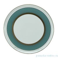 Тортница 28 см &quot;Сабина /Сетка на бирюзовом /Золотая лента&quot; / 274508