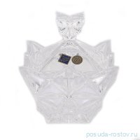 Ваза для конфет 12,4 см с крышкой &quot;Pyramid /Без декора&quot; хрусталь Йиглава / 140892