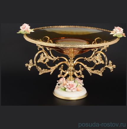 Фруктовница н/н &quot;Rosaperla /Цветок&quot; золотая / 110349