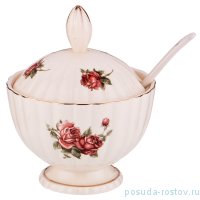 Сахарница 200 мл с ложкой &quot;Корейская Роза&quot;  / 194470