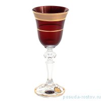 Рюмки 60 мл 6 шт красные &quot;Кристина /Матовая полоса /золото&quot; SC / 159766